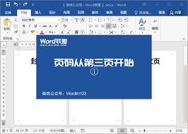 如何在Word文档中从第三页开始设置页码为1
