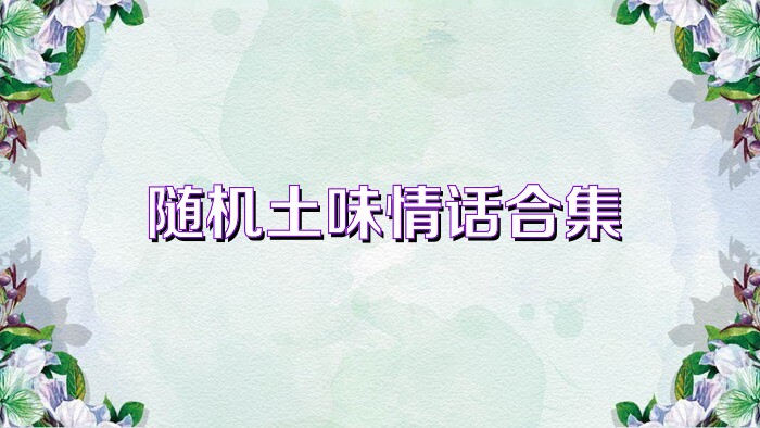 随机土味情话合集