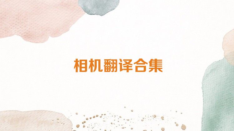 相机翻译合集