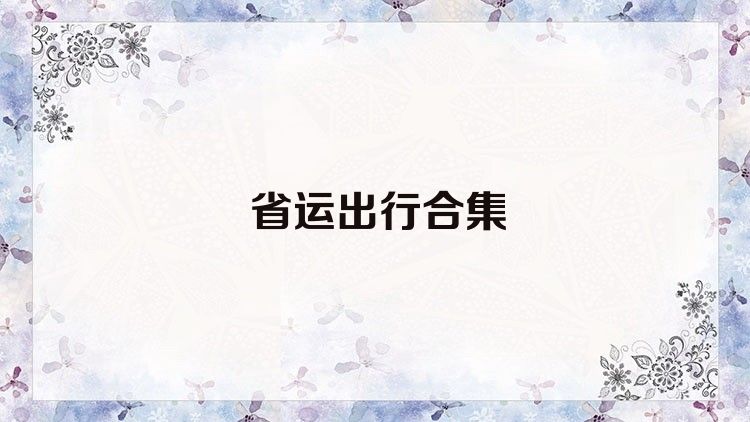 省运出行合集