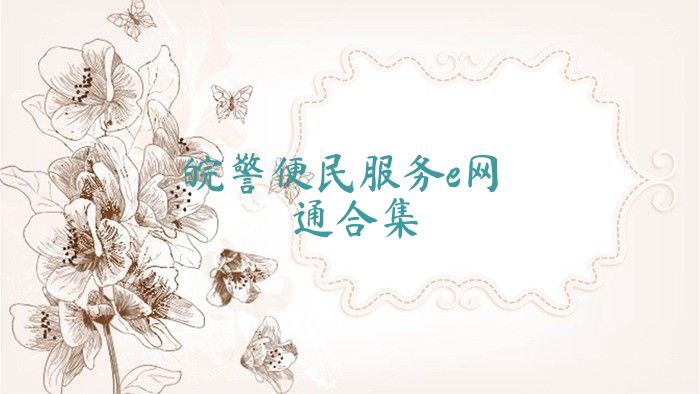 皖警便民服务e网通合集